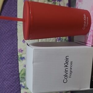 Calvin Klein Fragrances leakproof drink cup and straw BNIB